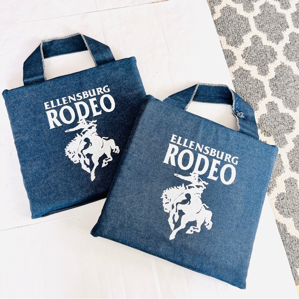 Vintage Handmade Ellensburg Rodeo Seat Cushions